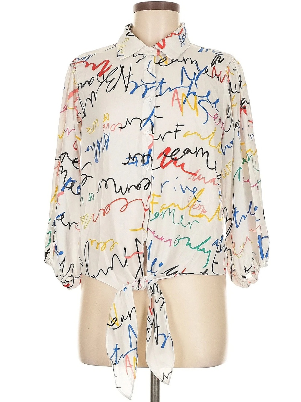 Ovi Fashion Crop tie collar blouse, size M